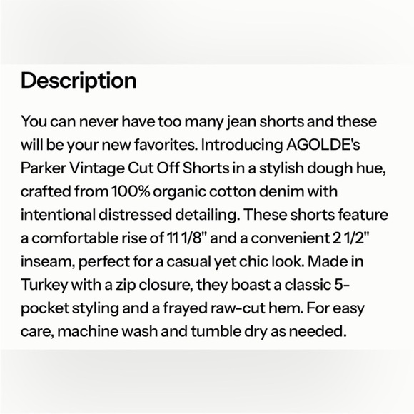 AGolde Parker Vintage Cut Off Shorts Size 31 NWT - Picture 13 of 14